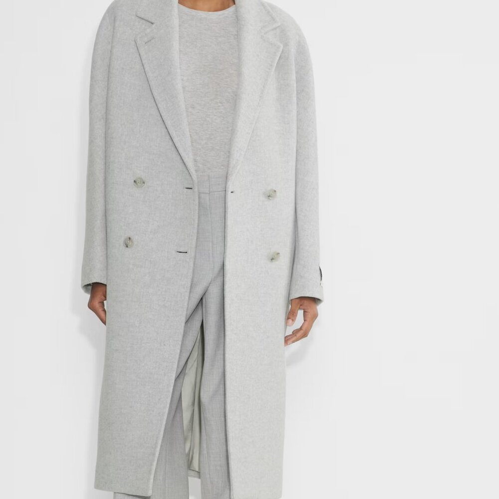 Aritzia Babaton Slouch Coat Soft Virgin Wool & Cashmere NWT Gray Size 2xs xxs